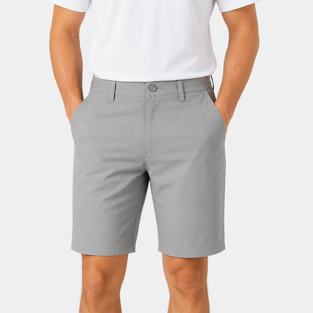 Grey Golf Shorts for Men,www.nearlonggolf.com,Grey Golf Shorts for Men | Flat Front Custom Golf Shorts