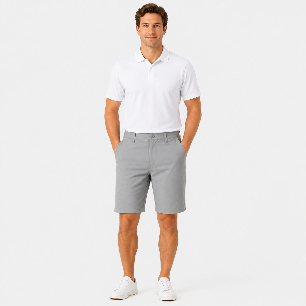 Grey Golf Shorts for Men,www.nearlonggolf.com,Grey Golf Shorts for Men | Flat Front Custom Golf Shorts