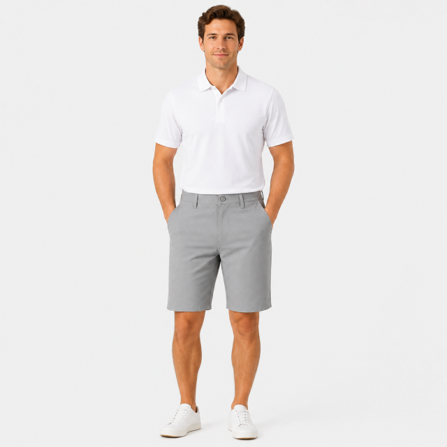 Grey Golf Shorts for Men,www.nearlonggolf.com,Grey Golf Shorts for Men | Flat Front Custom Golf Shorts