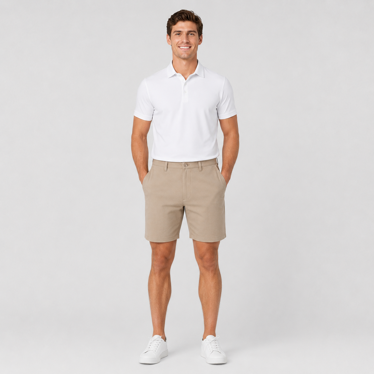 Khaki Golf Shorts for Men,www.nearlonggolf.com,Mens Golf Shorts Khaki | OEM Wholesale Supplier