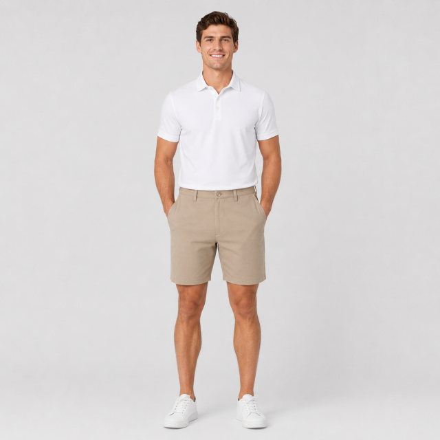 Khaki Golf Shorts for Men,www.nearlonggolf.com,Mens Golf Shorts Khaki | OEM Wholesale Supplier