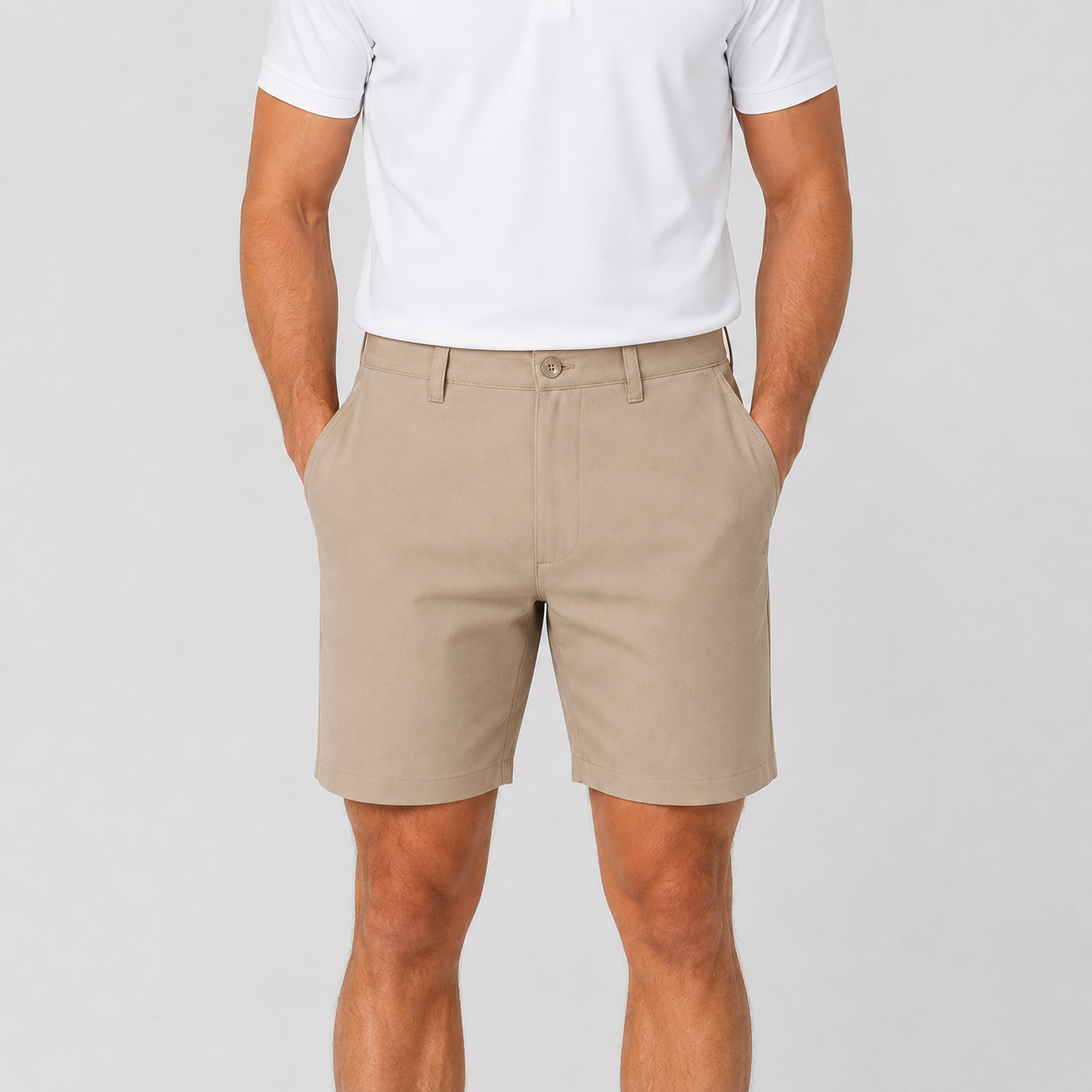 Khaki Golf Shorts for Men,www.nearlonggolf.com,Mens Golf Shorts Khaki | OEM Wholesale Supplier