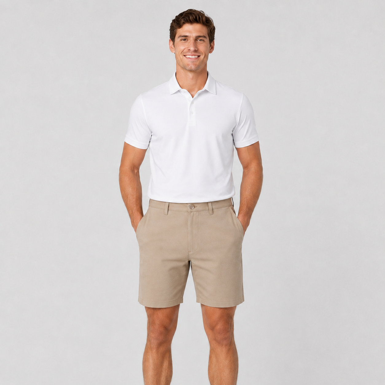 Khaki Golf Shorts for Men,www.nearlonggolf.com,Mens Golf Shorts Khaki | OEM Wholesale Supplier