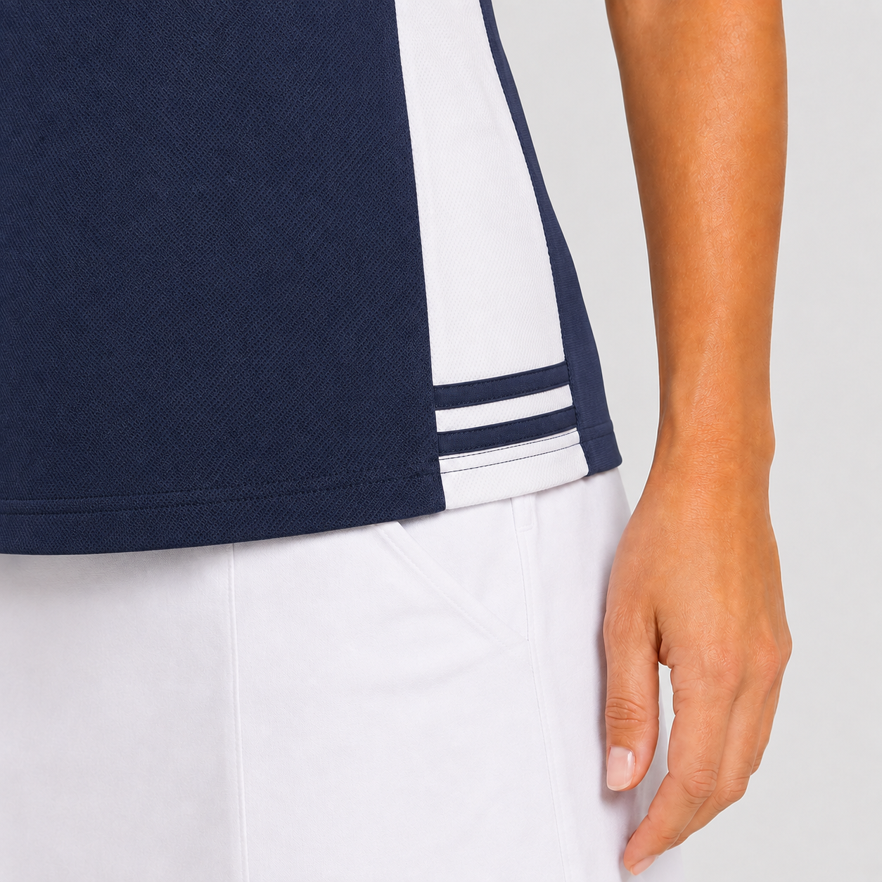 Women's Navy Color Block Golf Polo,www.nearlonggolf.com,Women's Navy Golf Polo Shirt | Color Block Golf Apparel