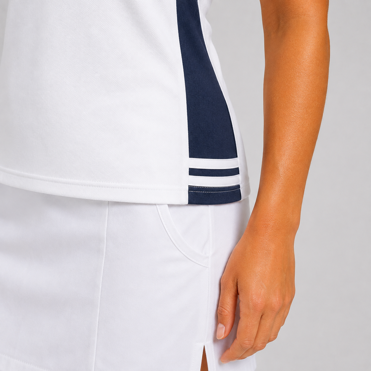 Women's White Golf Polo Shirt,www.nearlonggolf.com,White Golf Polo Shirts for Women | Color Block Style