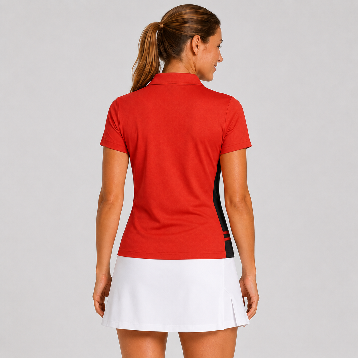 Women's Red Collared Golf Shirt,www.nearlonggolf.com,Women's Red Golf Shirt | Collared Short Sleeve Polo