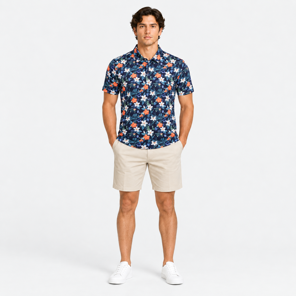 Men's Floral Golf Polo