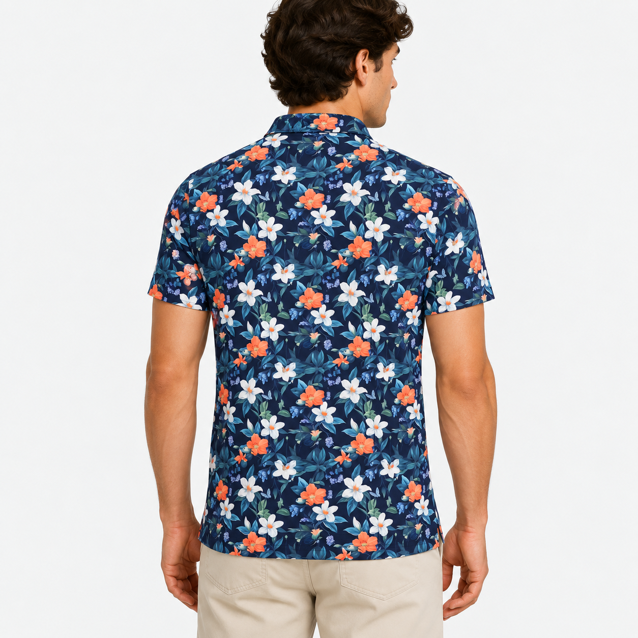 Men's Floral Golf Polo