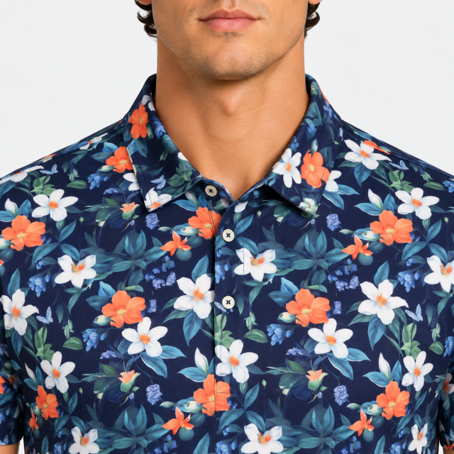 Men's Floral Golf Polo