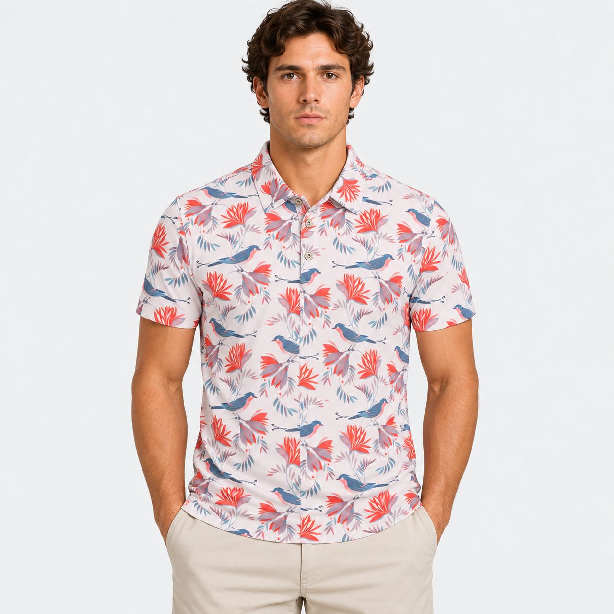 Men's Printed Golf Polo Shirt