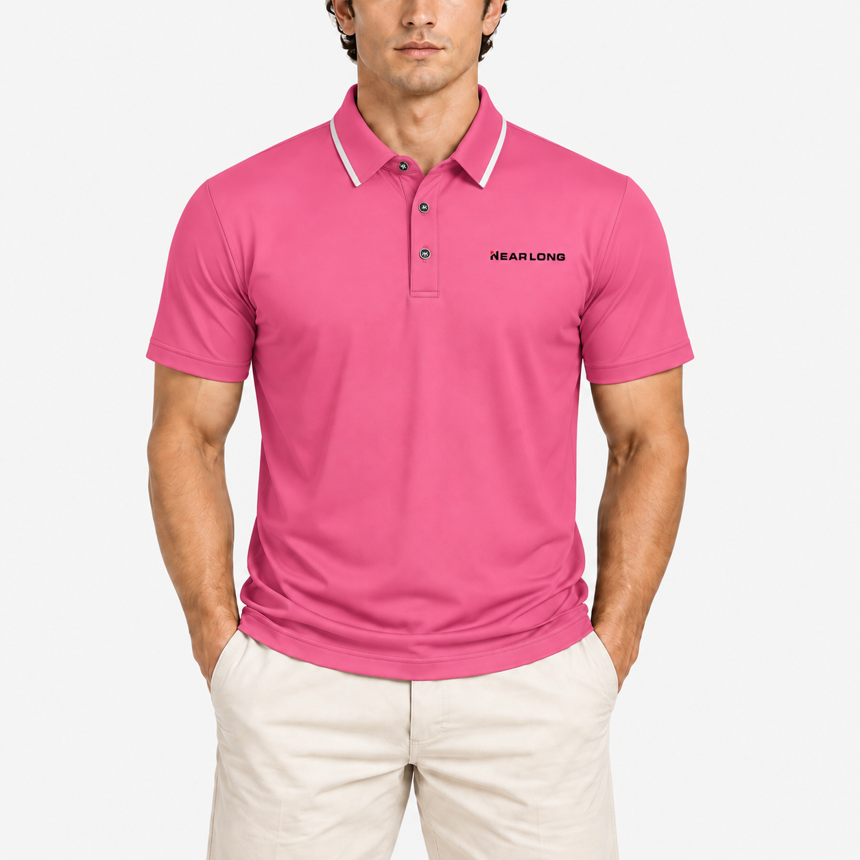Men's Pink Golf Polo Shirt