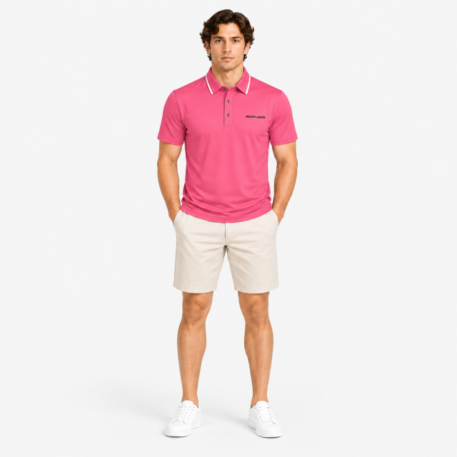 Men's Pink Golf Polo Shirt