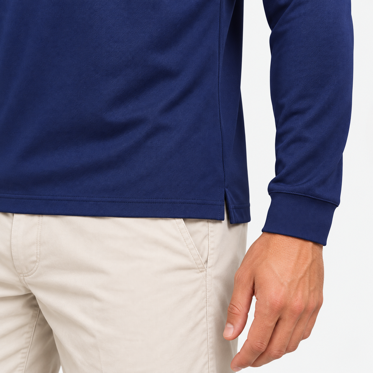 Men's Navy Long Sleeve Golf Shirt