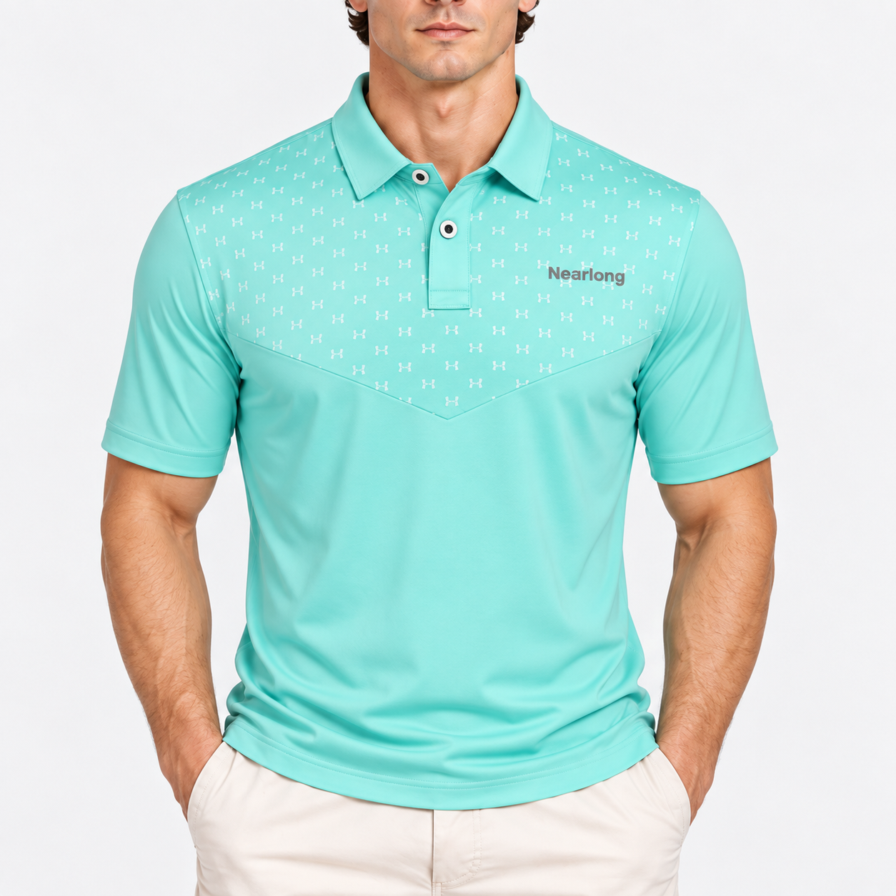 Men's Patterned Golf Polo Shirt