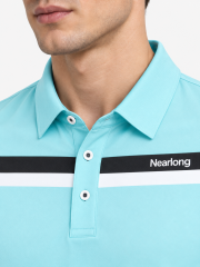 Men's Light Blue Contrast Stripe Golf Polo