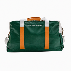 Golf weekender bag rear view with carry handles and zip closure