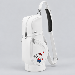 Ladies golf carry bag with padded shoulder strap and side zipper pockets