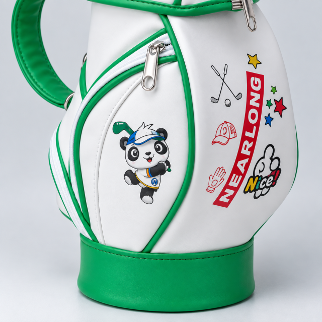 Custom kids golf bag with printed graphics and side zipper pocket