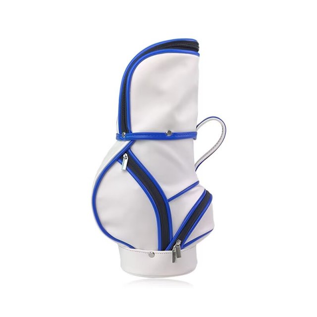 Custom golf bag carrier with curved zip pocket and compact profile