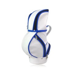 Lightweight 9-hole golf carry bag with front zipper storage and blue trim