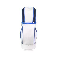 Compact golf carry bag rear view with full zip top cover