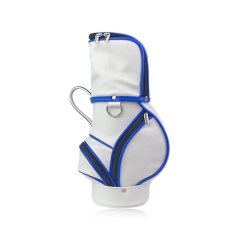 9-hole golf bag with multiple zipper compartments and contrast piping