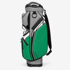 Multi-pocket golf cart bag with large zip storage and accessory loops