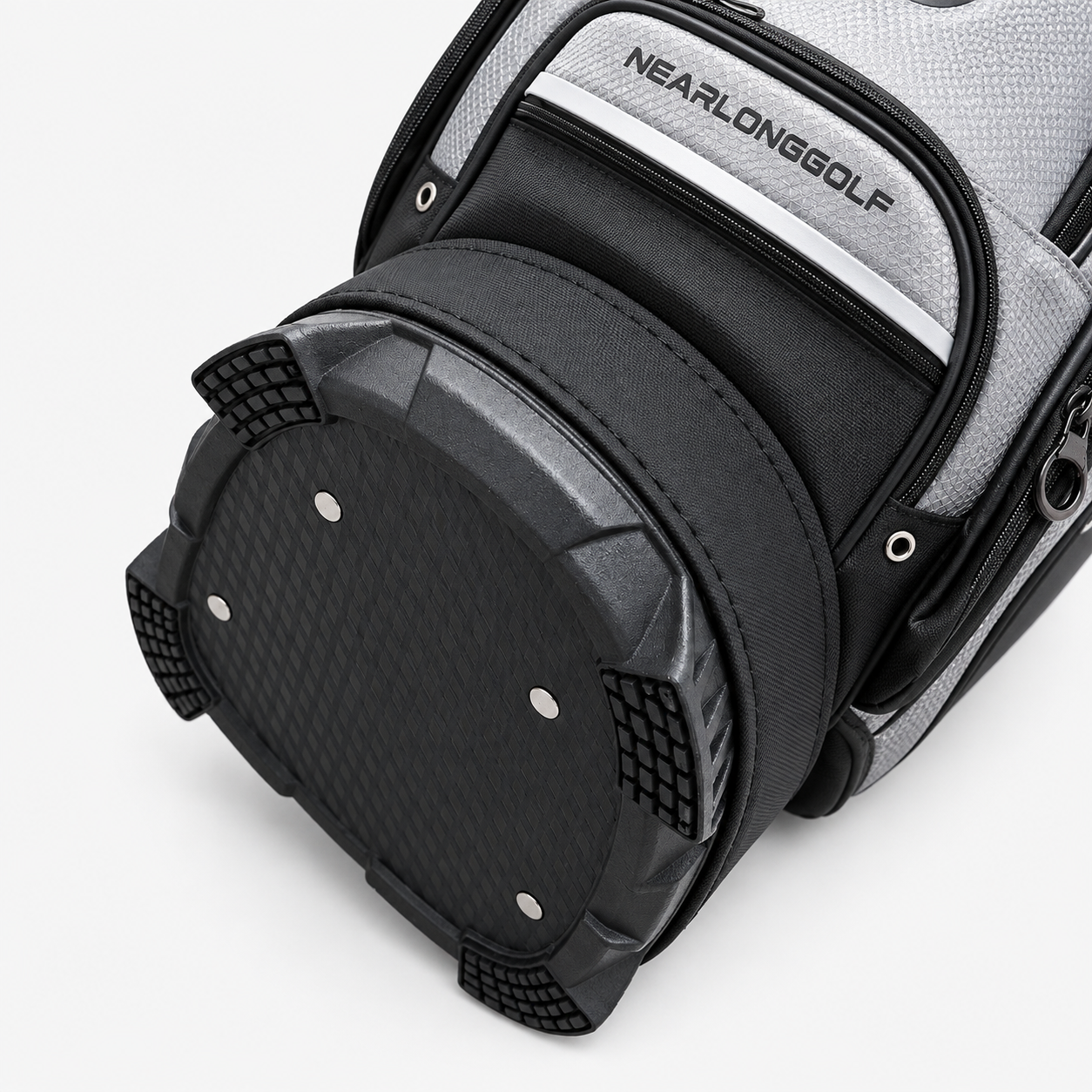 Golf cart bag reinforced base with durable support feet