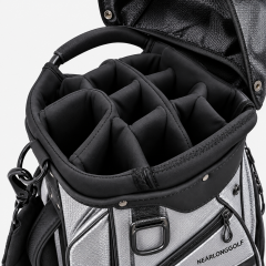 Golf cart bag padded divider top under protective rain hood