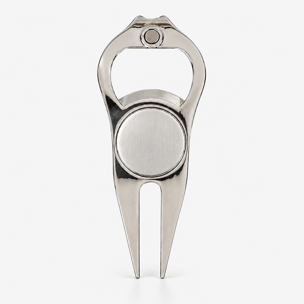 Golf divot multi tool with bottle opener back view