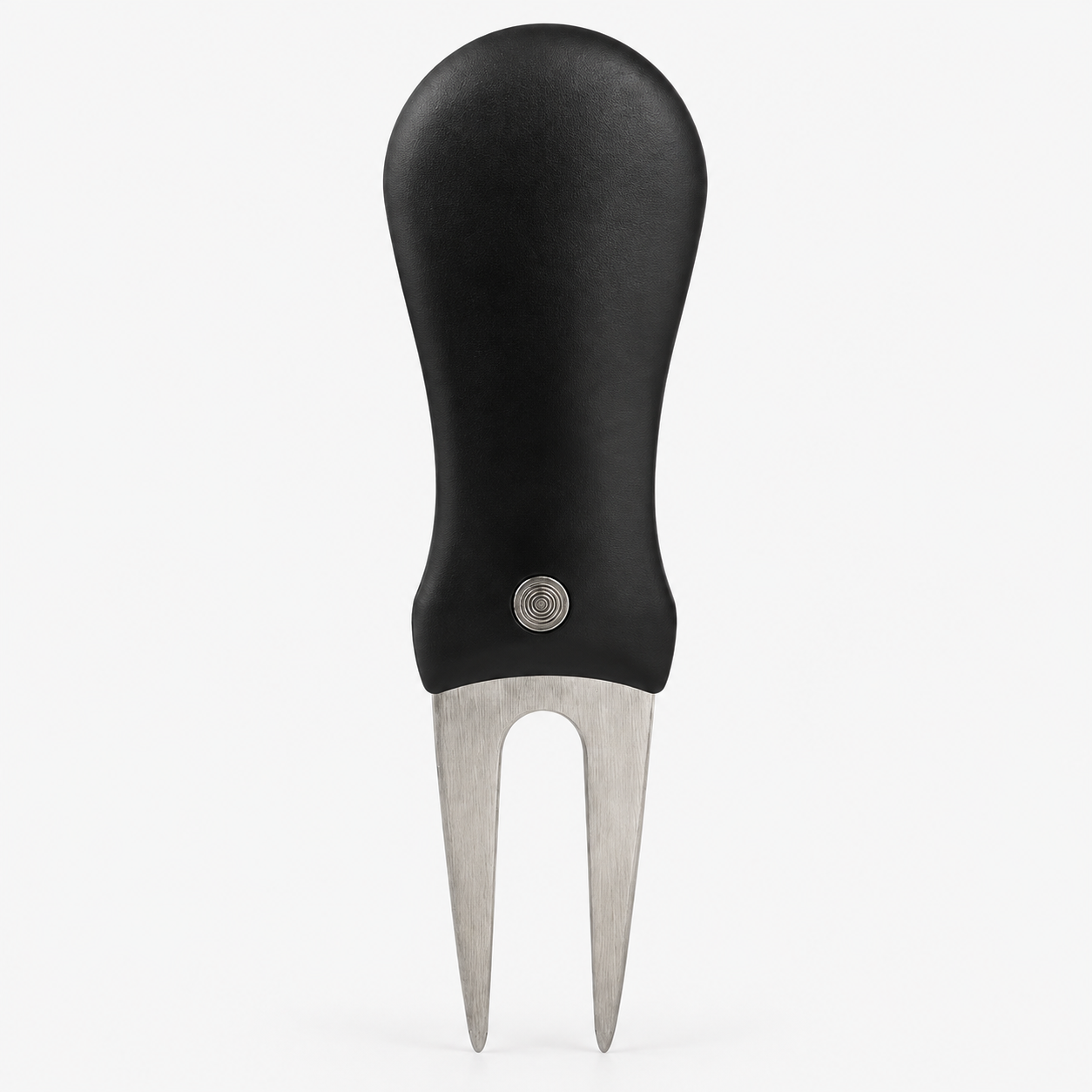 Retractable golf divot tool black handle back view
