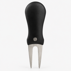 Retractable golf divot tool black handle back view