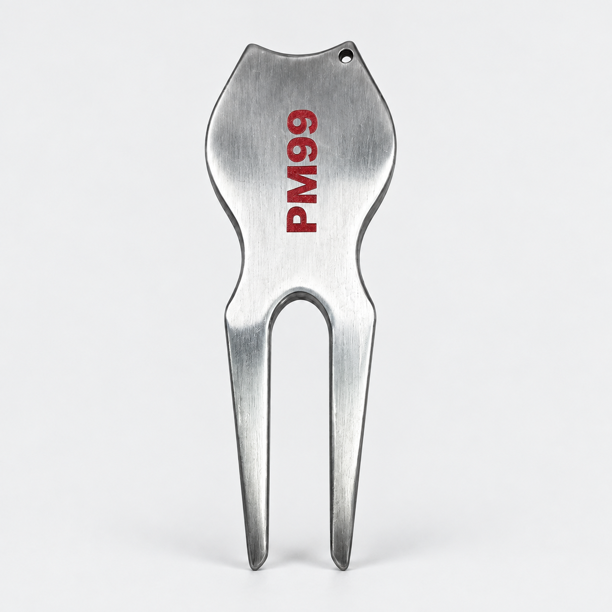 Stainless steel golf pitch repair tool back view