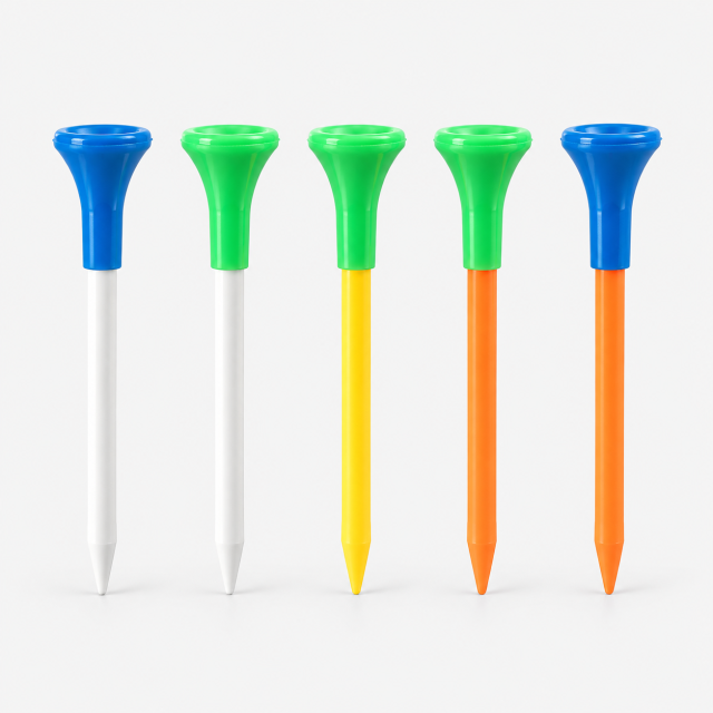 Custom color plastic golf tees in mixed colors
