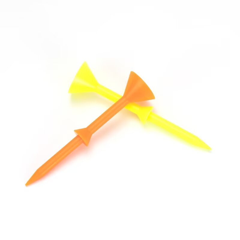 Plastic golf tees with stopper for consistent height