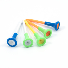 Plastic golf tees with wide cup heads in assorted colors