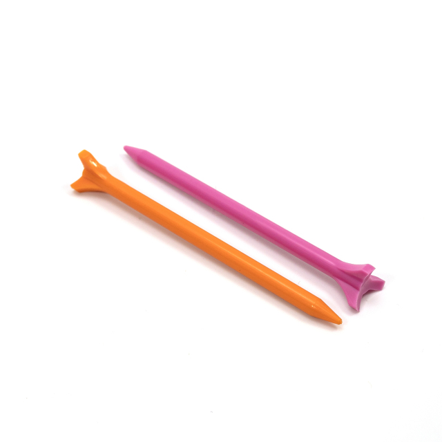 Reusable plastic golf tees with Y shaped ball support
