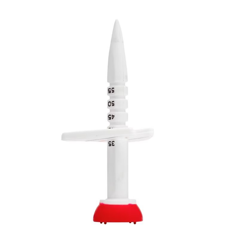 Set height golf tee with 35 45 50 55mm markings