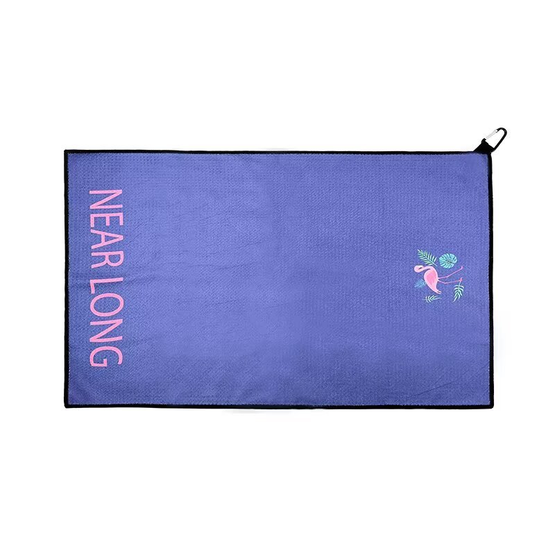 Custom logo golf towel for women with purple back panel
