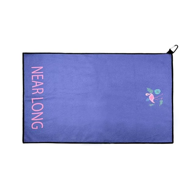Custom logo golf towel for women with purple back panel