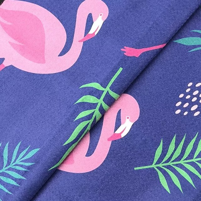 Custom pattern golf towel with colorful flamingo tropical print
