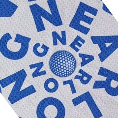 Custom logo waffle golf towel with blue printed design