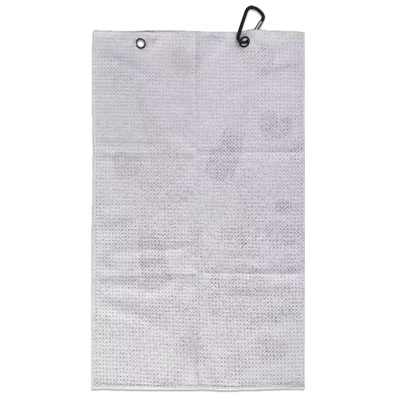 Women’s golf towel reverse with dual metal grommets and clip