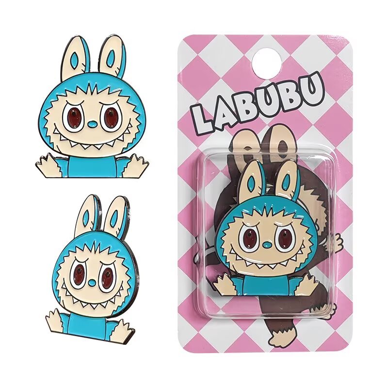 Custom magnetic golf ball marker cap clip with character marker and retail gift packaging