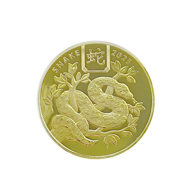 Engraved snake golf coin marker with detailed metal artwork