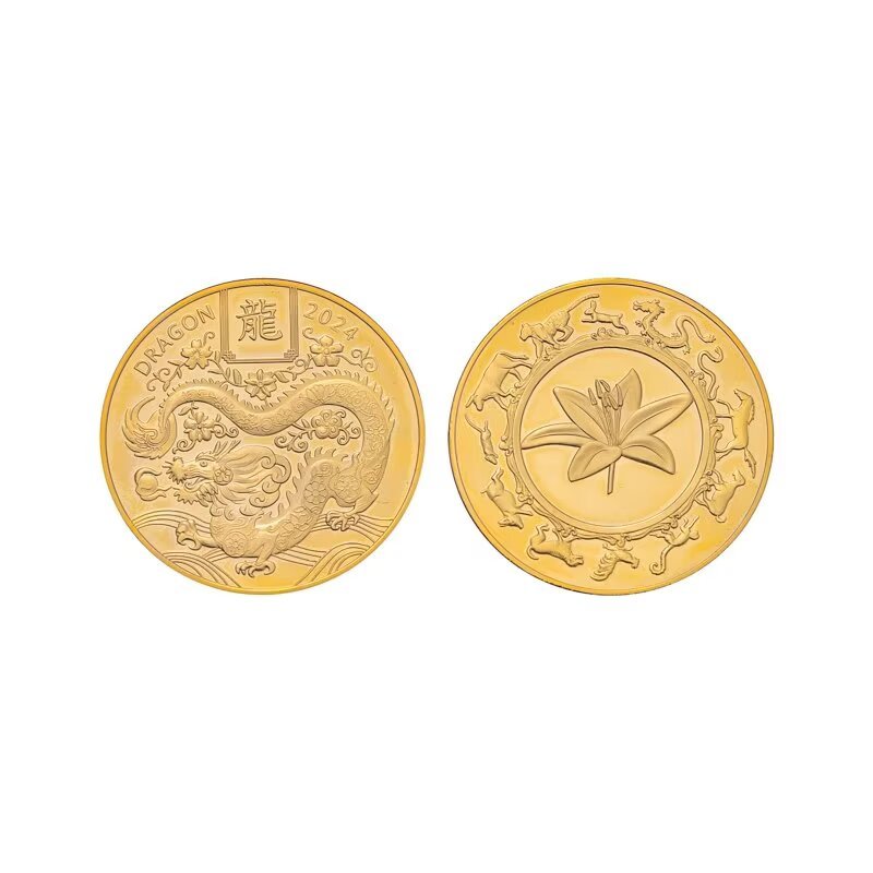 Double sided metal golf ball marker coin with detailed engraved design