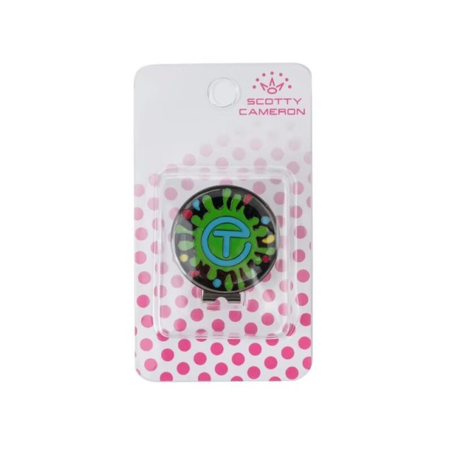 Custom magnetic golf ball marker hat clip with metal logo marker and retail packaging