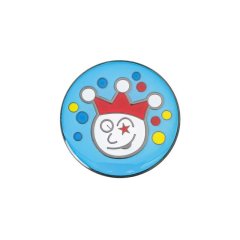Round enamel golf ball marker with colorful custom artwork