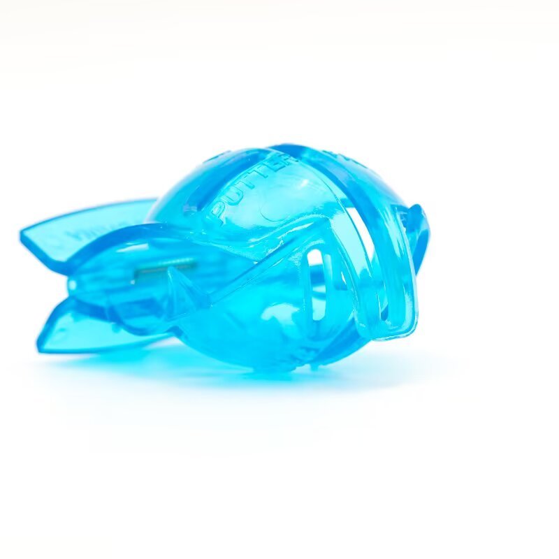 Foldable golf ball picker upper for putter with blue plastic claw design