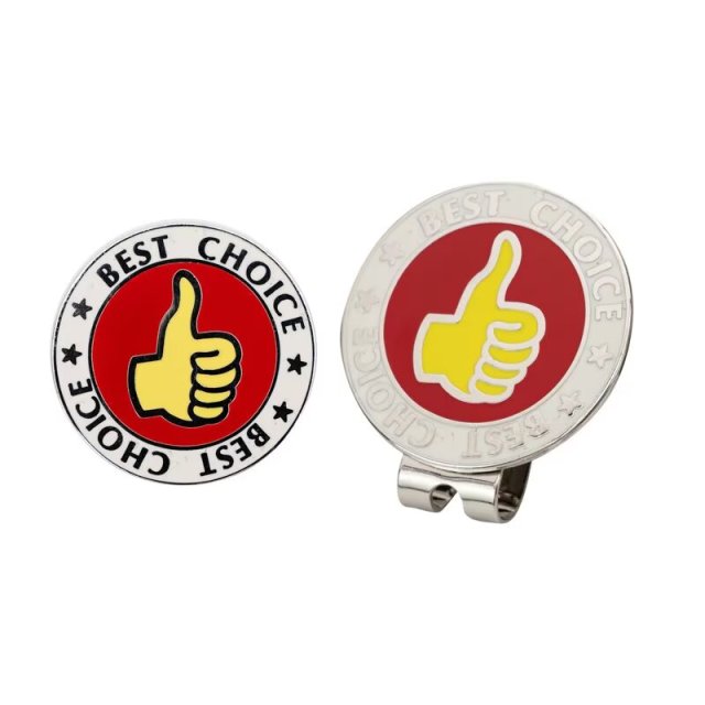 Custom funny golf ball marker with magnetic metal hat clip